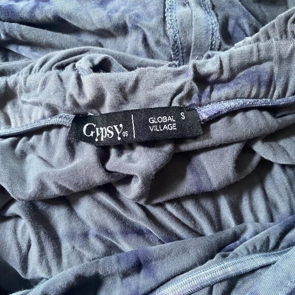 URBAN OUTFITTERS Blue Tie-Dye stretch Empire Waist Goddess MAXI Dress *SMALL* - Picture 6 of 6